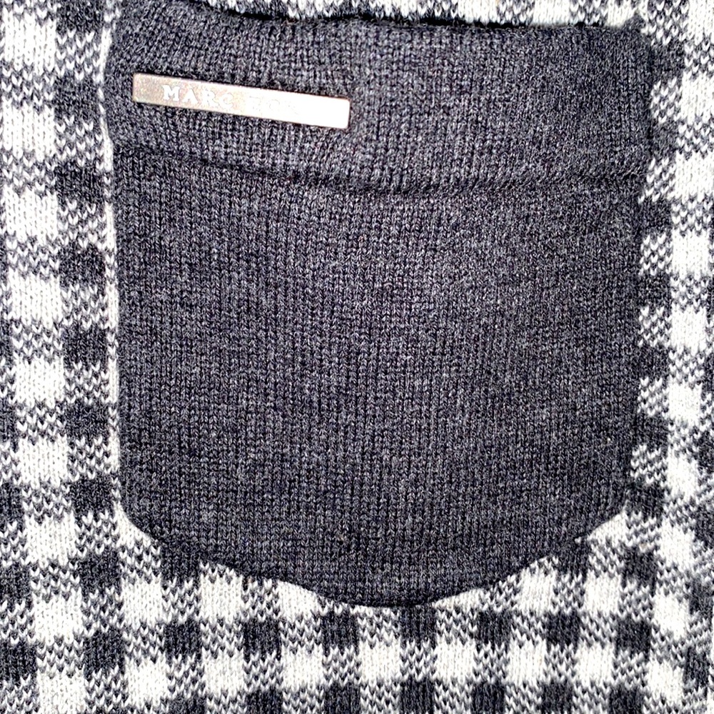 Men Marc Ecko Grey Checkered V-Neck Sweater Sz Xl - image 4